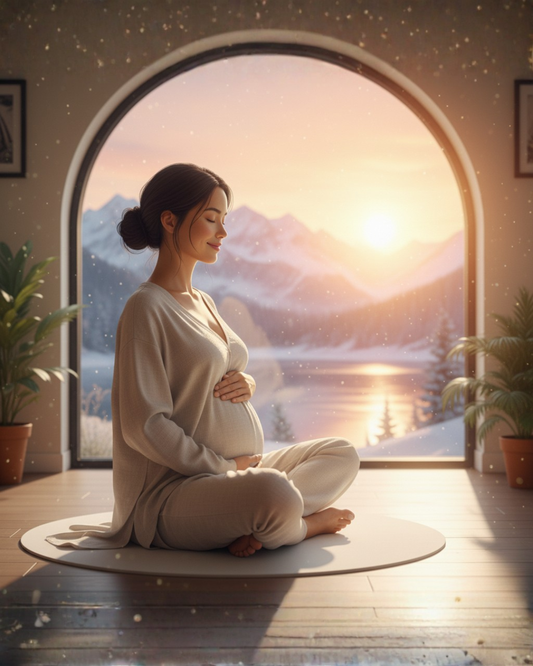 Peaceful expecting mother practicing prenatal yoga – Aditi’s Yoga Wellness India mother-india.jpg pregnancy yoga classes online India, online prenatal yoga